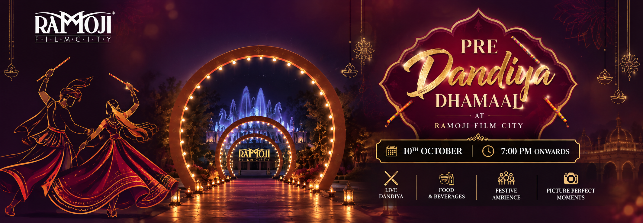 Pre-Dandiya Dhamaal at Ramoji Film City - Garba & Dandiya Night Hyderabad 2026